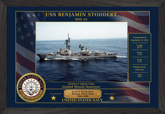 USS Benjamin Stoddert DDG-22 Framed Patriotic Photo