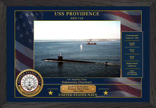 USS Providence SSN-719 Framed Patriotic Photo