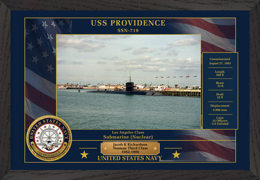USS Providence SSN-719 Framed Patriotic Photo