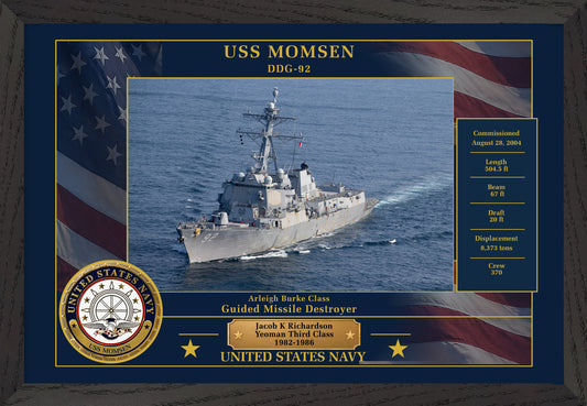 USS Momsen DDG-92 Framed Patriotic Photo