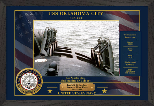 USS Oklahoma City SSN-723 Framed Patriotic Photo