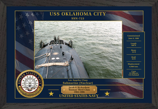 USS Oklahoma City SSN-723 Framed Patriotic Photo