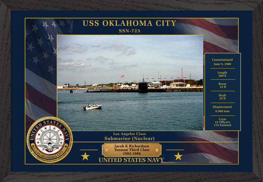 USS Oklahoma City SSN-723 Framed Patriotic Photo
