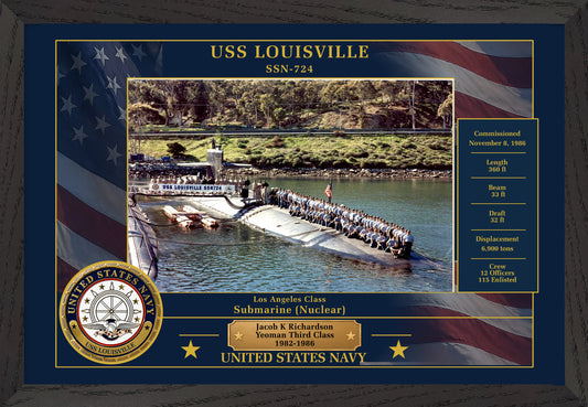 USS Louisville SSN-724 Framed Patriotic Photo