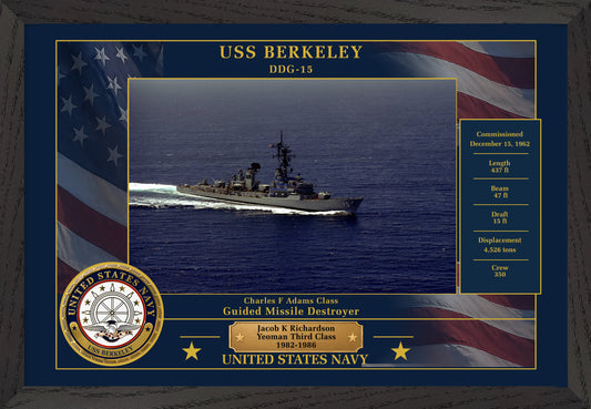USS Berkeley DDG-15 Framed Patriotic Photo
