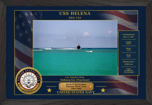 USS Helena SSN-725 Framed Patriotic Photo