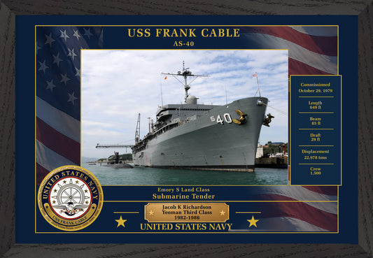 USS Frank Cable AS-40 Framed Patriotic Photo