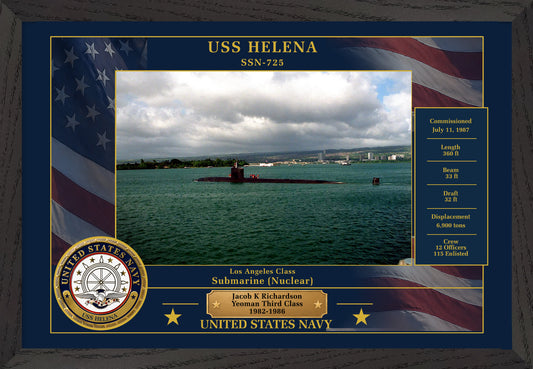 USS Helena SSN-725 Framed Patriotic Photo