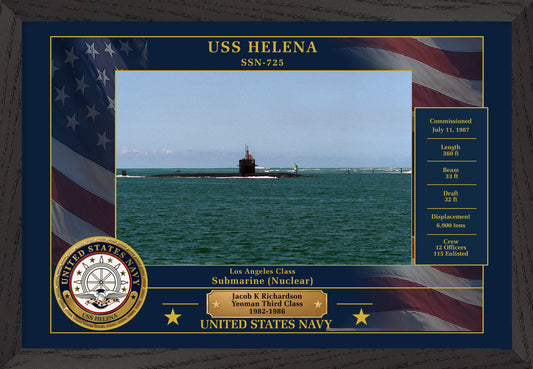 USS Helena SSN-725 Framed Patriotic Photo