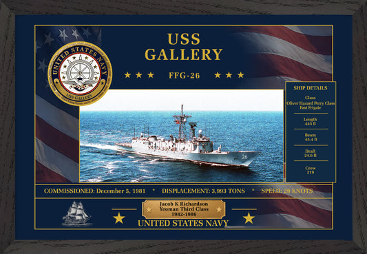 USS Gallery FFG-26 Framed Patriotic Art