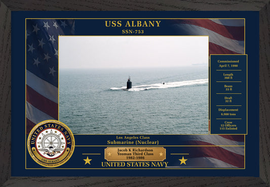 USS Albany SSN-753 Framed Patriotic Photo