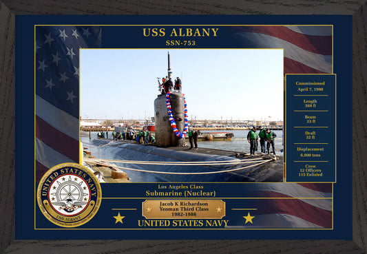 USS Albany SSN-753 Framed Patriotic Photo