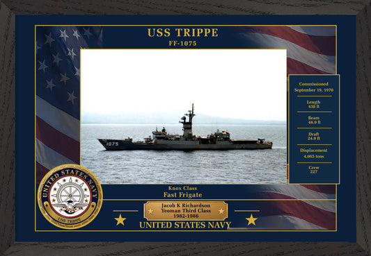 USS Trippe FF-1075 Framed Patriotic Photo
