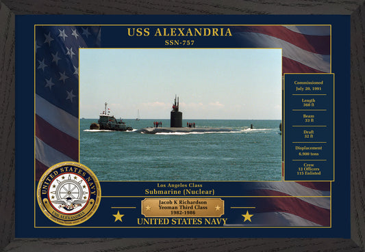 USS Alexandria SSN-757 Framed Patriotic Photo