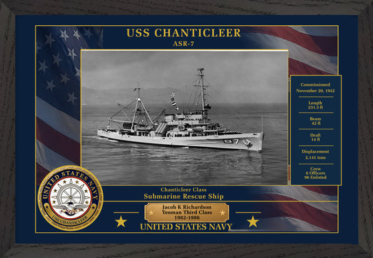 USS Chanticleer ASR-7 Framed Patriotic Photo