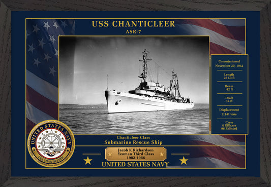 USS Chanticleer ASR-7 Framed Patriotic Photo