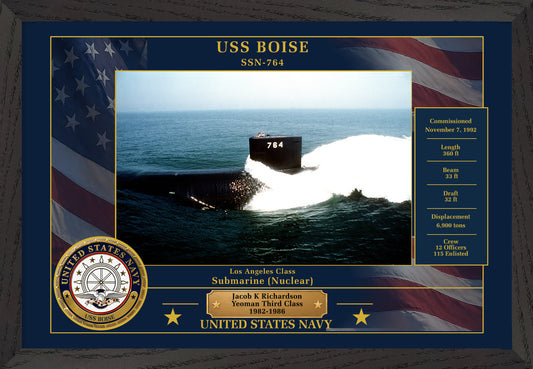 USS Boise SSN-764 Framed Patriotic Photo