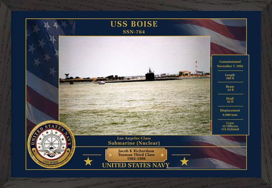 USS Boise SSN-764 Framed Patriotic Photo