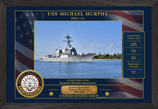 USS Michael Murphy DDG-112 Framed Patriotic Photo