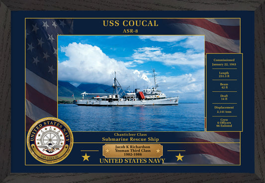 USS Coucal ASR-8 Framed Patriotic Photo