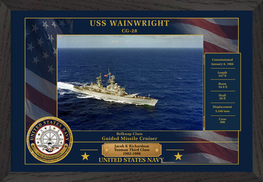 USS Wainwright CG-28 Framed Patriotic Photo