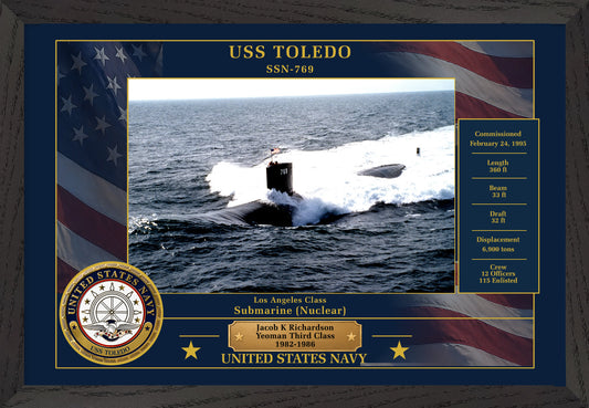 USS Toledo SSN-769 Framed Patriotic Photo