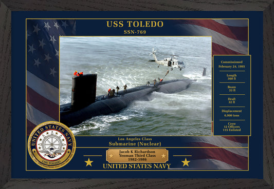 USS Toledo SSN-769 Framed Patriotic Photo