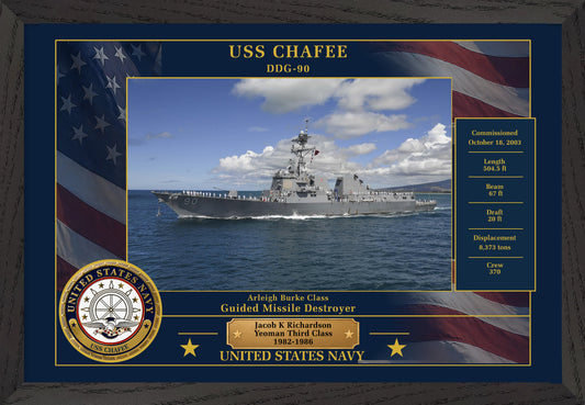 USS Chafee DDG-90 Framed Patriotic Photo