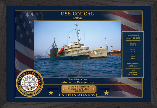 USS Coucal ASR-8 Framed Patriotic Photo