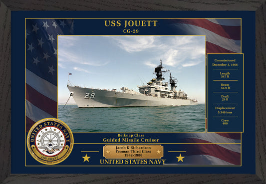 USS Jouett CG-29 Framed Patriotic Photo