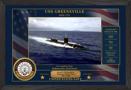 USS Greeneville SSN-772 Framed Patriotic Photo