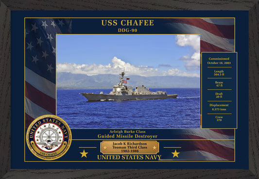 USS Chafee DDG-90 Framed Patriotic Photo