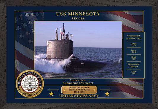 USS Minnesota SSN-783 Framed Patriotic Photo