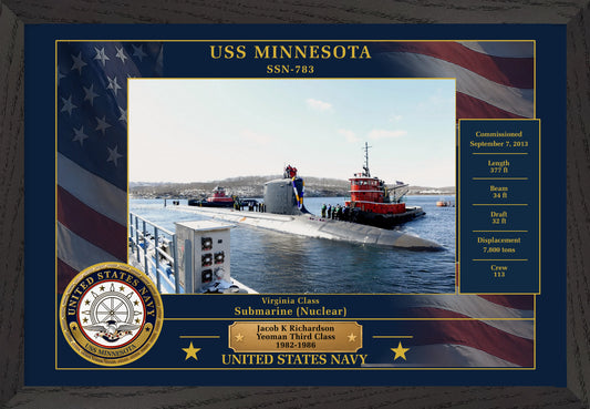 USS Minnesota SSN-783 Framed Patriotic Photo