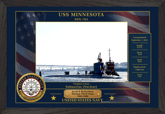 USS Minnesota SSN-783 Framed Patriotic Photo