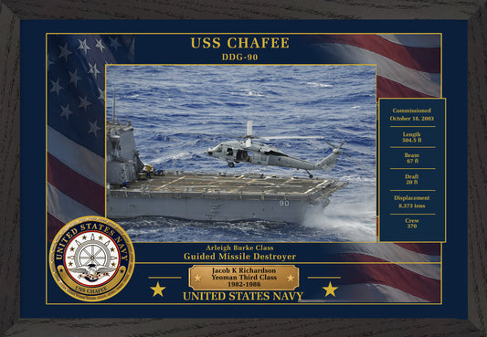 USS Chafee DDG-90 Framed Patriotic Photo
