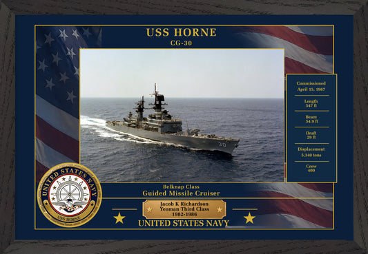 USS Horne CG-30 Framed Patriotic Photo