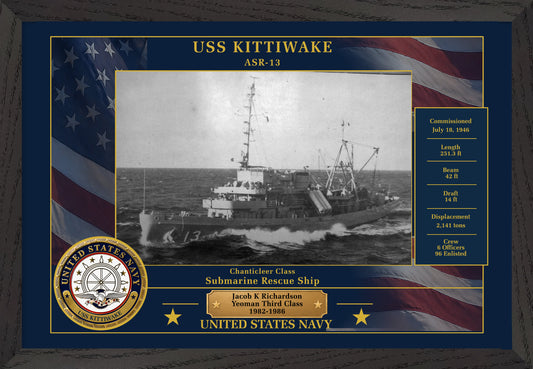 USS Kittiwake ASR-13 Framed Patriotic Photo