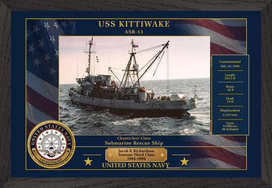USS Kittiwake ASR-13 Framed Patriotic Photo