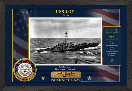 USS Loy DE-160 Framed Patriotic Photo