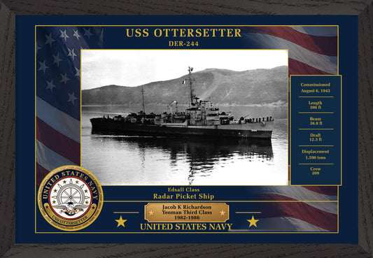 USS Ottersetter DER-244 Framed Patriotic Photo