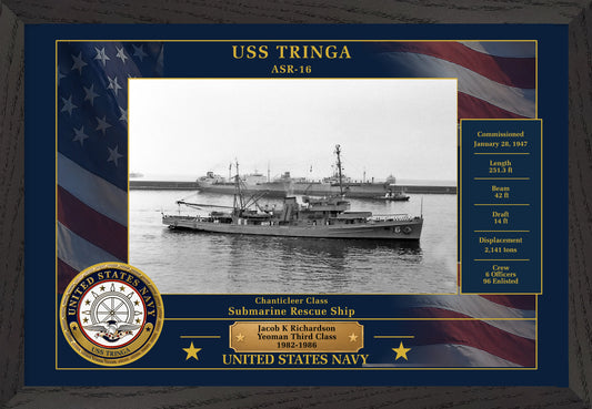 USS Tringa ASR-16 Framed Patriotic Photo