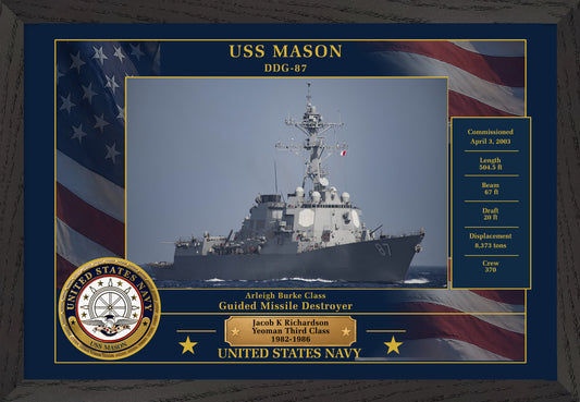 USS Mason DDG-87 Framed Patriotic Photo