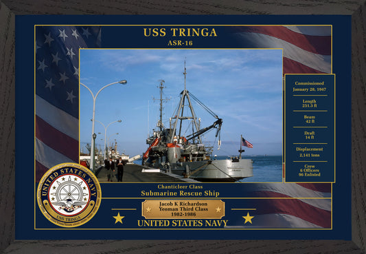 USS Tringa ASR-16 Framed Patriotic Photo