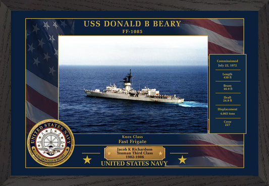 USS Donald B Beary FF-1085 Framed Patriotic Photo