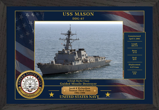 USS Mason DDG-87 Framed Patriotic Photo