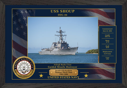 USS Shoup DDG-86 Framed Patriotic Photo