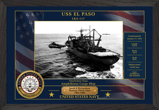 USS El Paso LKA-117 Framed Patriotic Photo