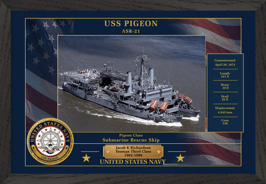 USS Pigeon ASR-21 Framed Patriotic Photo