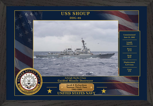 USS Shoup DDG-86 Framed Patriotic Photo